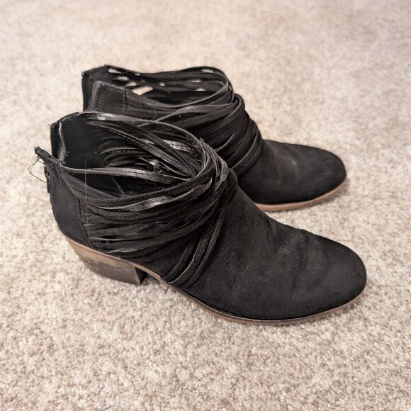 Fergalicious Black Fringe Bootie - Picture 1 of 5